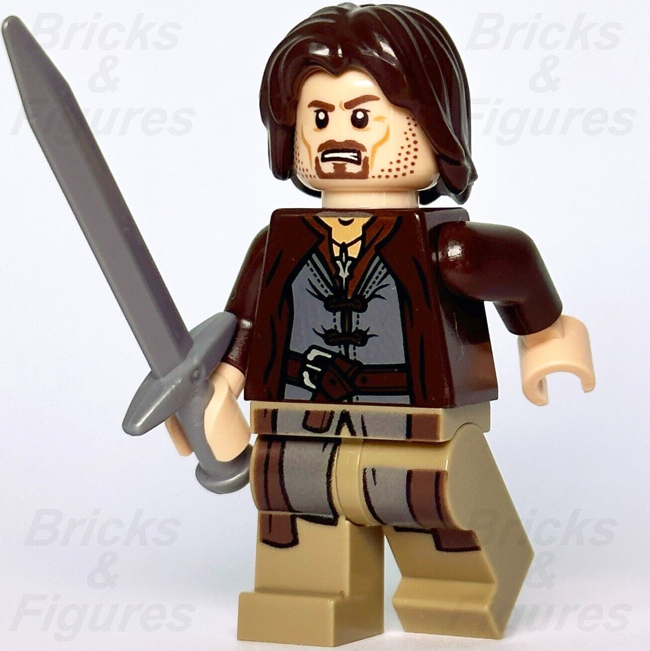 LEGO Aragorn Minifigure The Hobbit & The Lord of the Rings 9472 9474 lor017 - Bricks & Figures