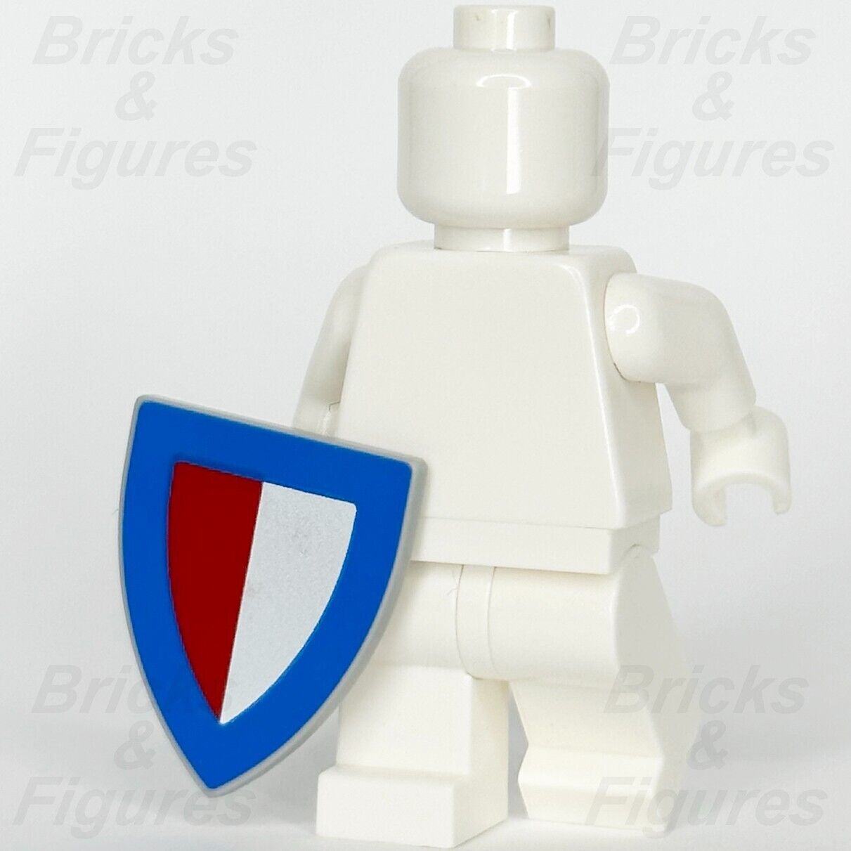 LEGO Castle 1 x Shield Blue w/ Red & White Halves Minifigure Weapon Part 10305 - Bricks & Figures