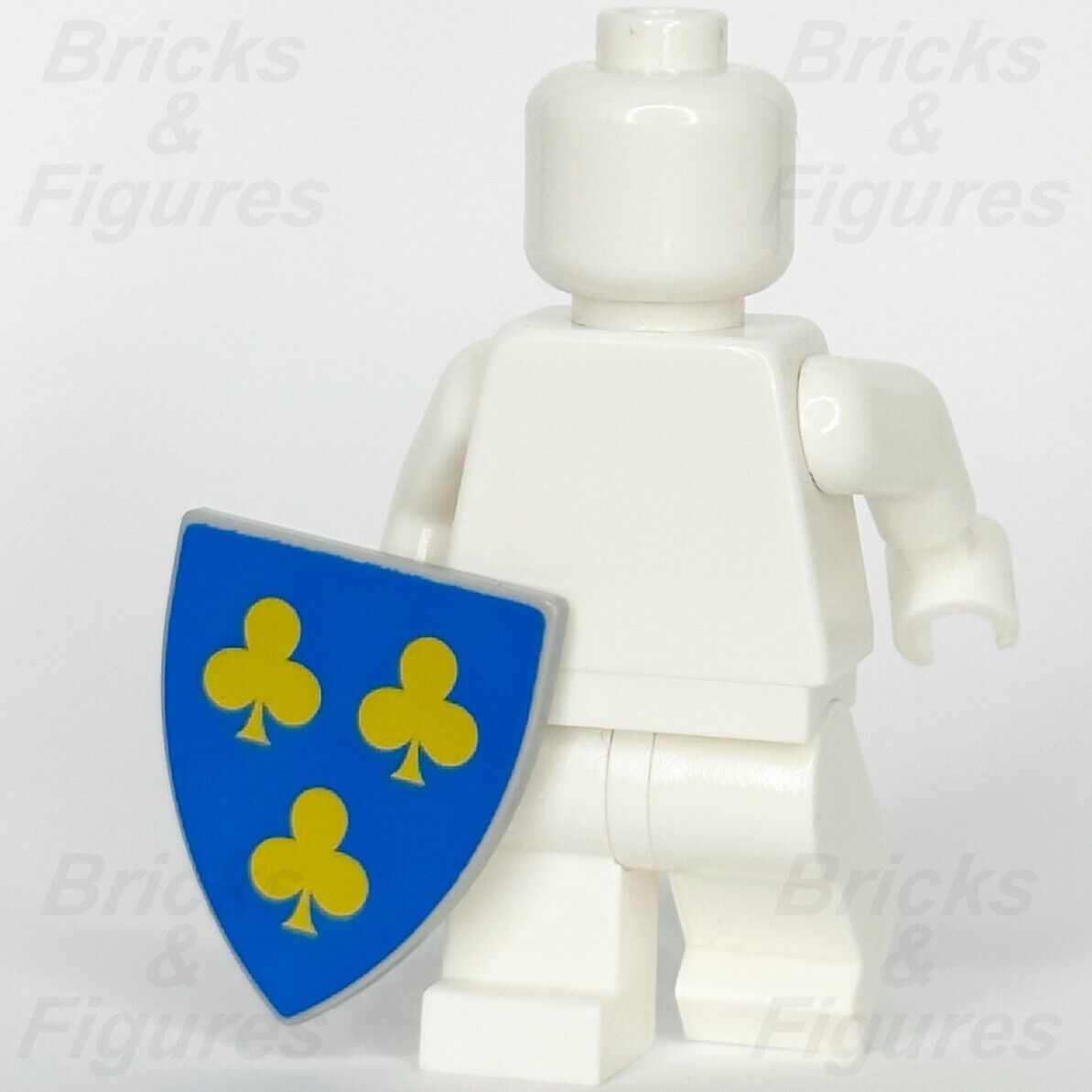 LEGO Castle 1 x Shield Blue with 3 Yellow Trefoils Minifigure Weapon Part 10305 - Bricks & Figures