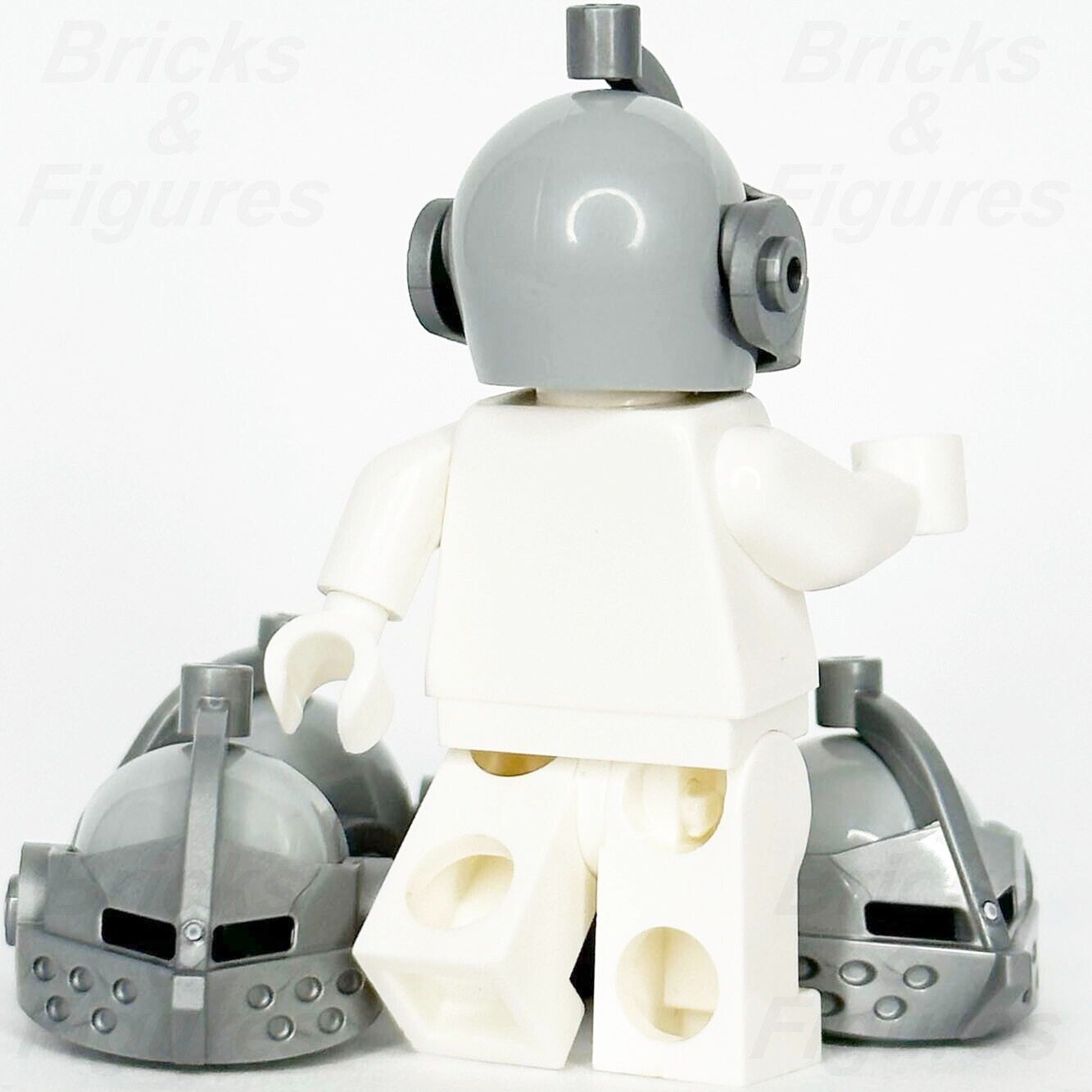 LEGO Castle Knight Bascinet Helmet Minifigure Part Silver Visor 2594 2446 x 5 - Bricks & Figures