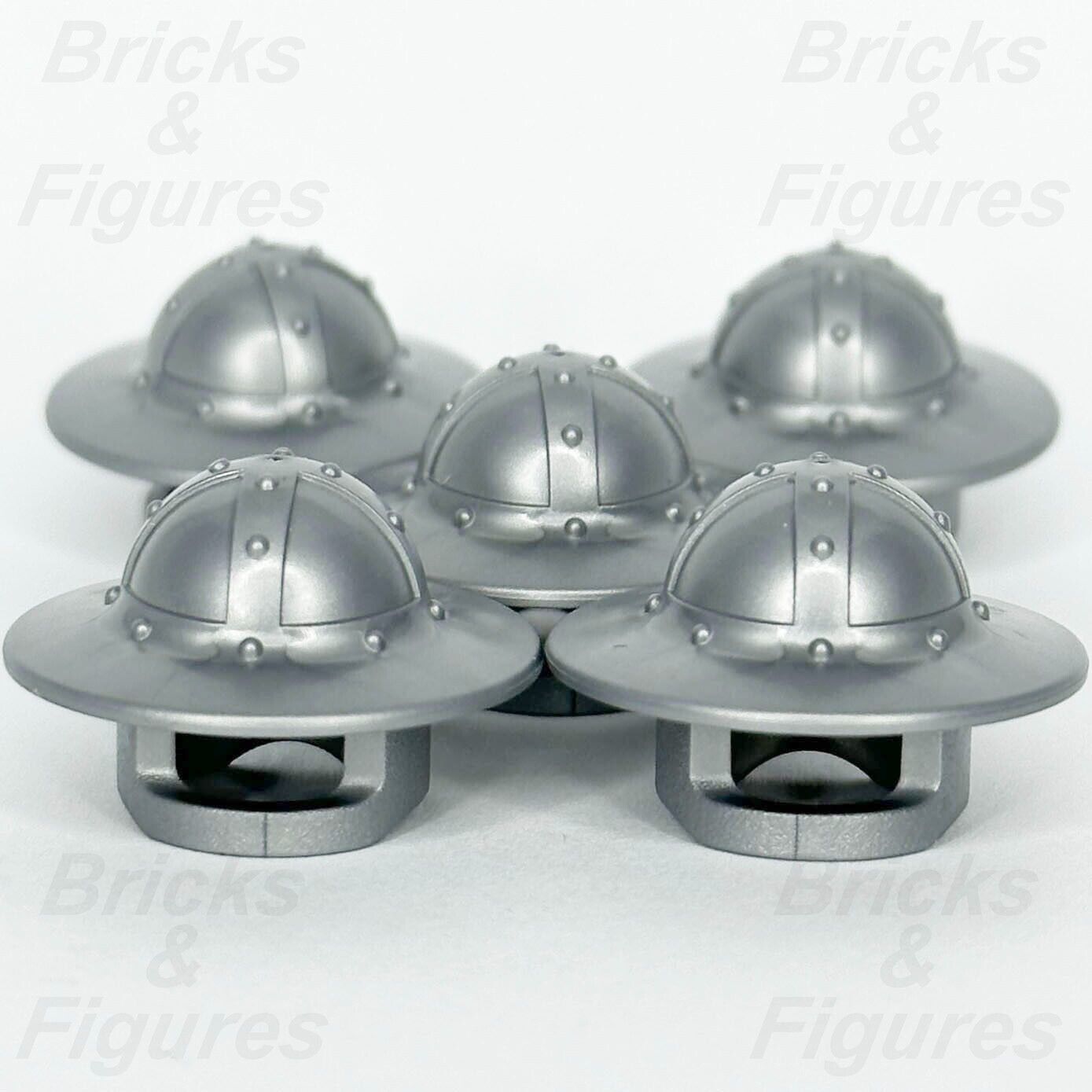 LEGO Castle Knight Chin Guard & Broad Brim Helmet Minifigure Part 30273 x 5 - Bricks & Figures