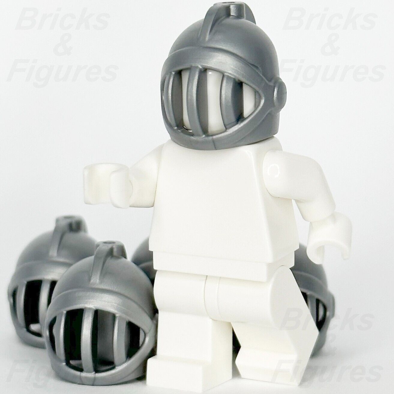 LEGO Castle Knight Fixed Face Grille Helmet Minifigure Part X167 59858 4503 x 5 - Bricks & Figures
