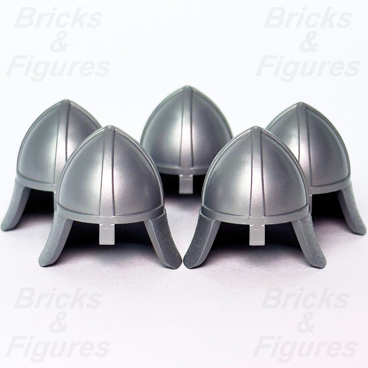 LEGO Castle Knight Helmet w/ Neck Protector Flat Silver Minifigure Part 3844 - Bricks & Figures