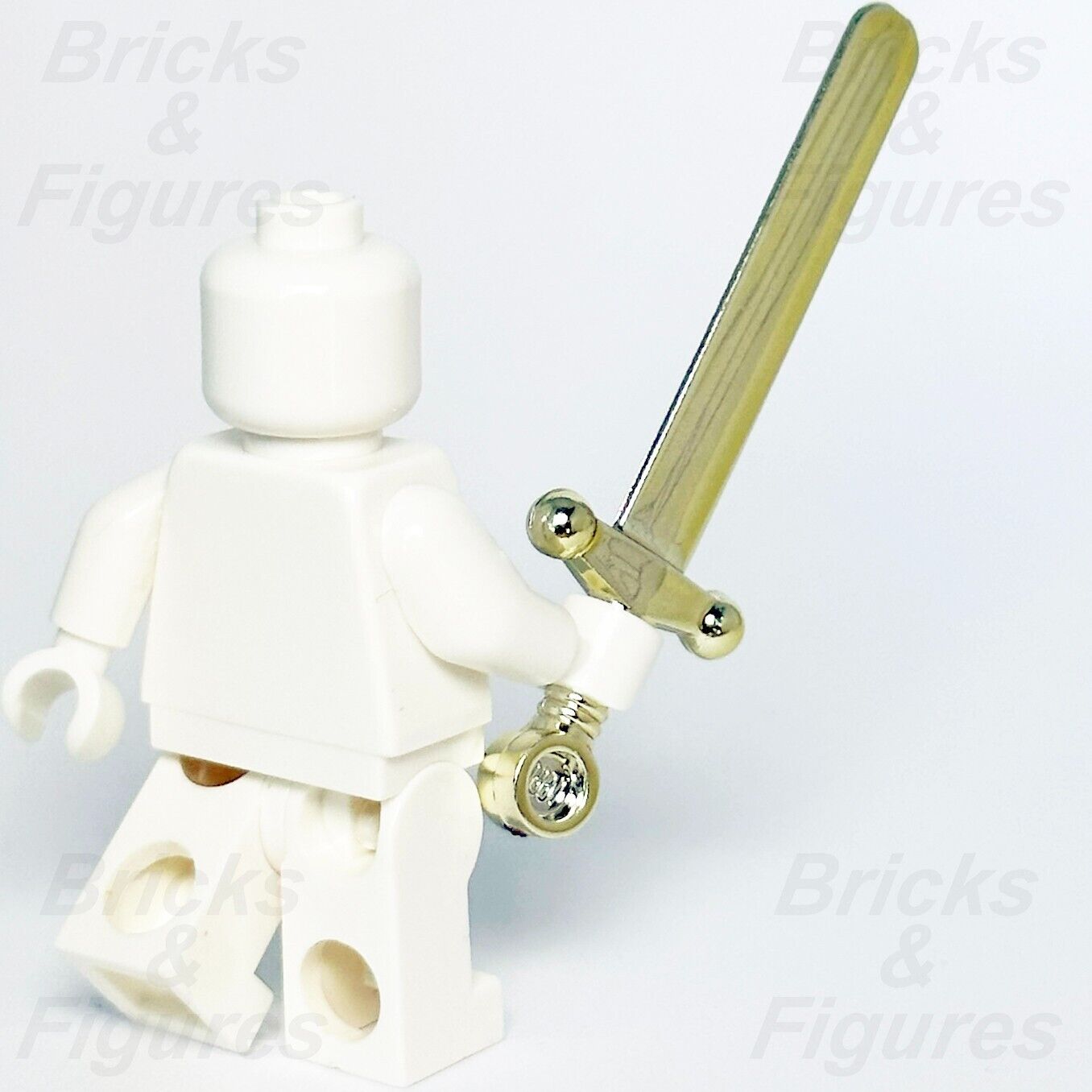 LEGO Chrome Gold Greatsword Sword Blade Minifigure Castle Weapon Part 59 71014 - Bricks & Figures
