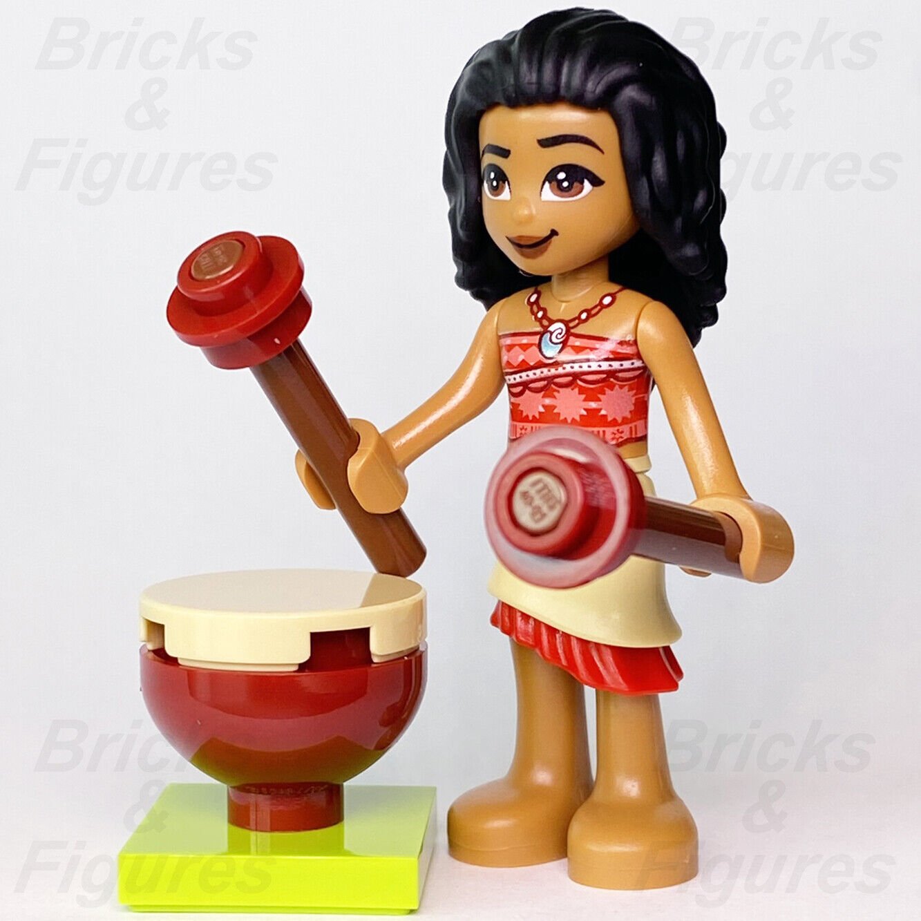 LEGO Disney Princess Moana Minifigure with Tan Skirt 43170 43183 302007 moa004 - Bricks & Figures