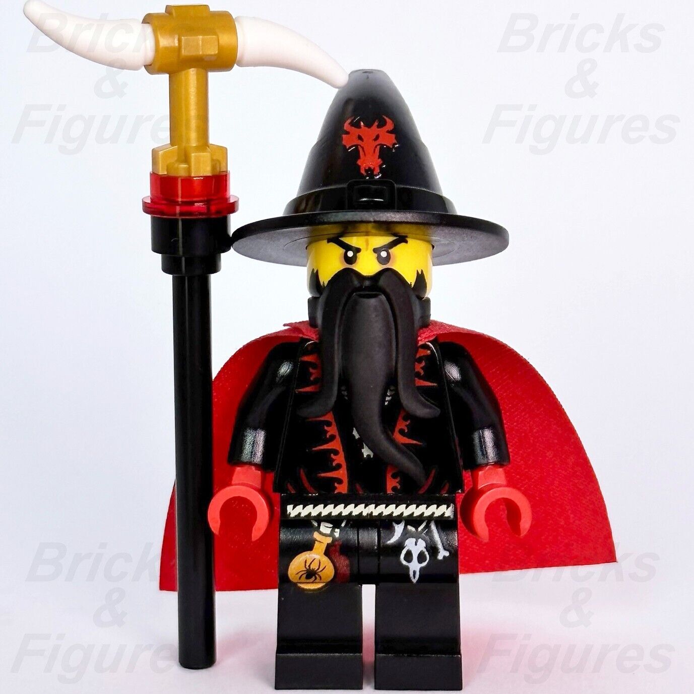 LEGO Dragon Wizard Minifigure Castle Dragon Knights 70403 w/ Staff cas534 New - Bricks & Figures