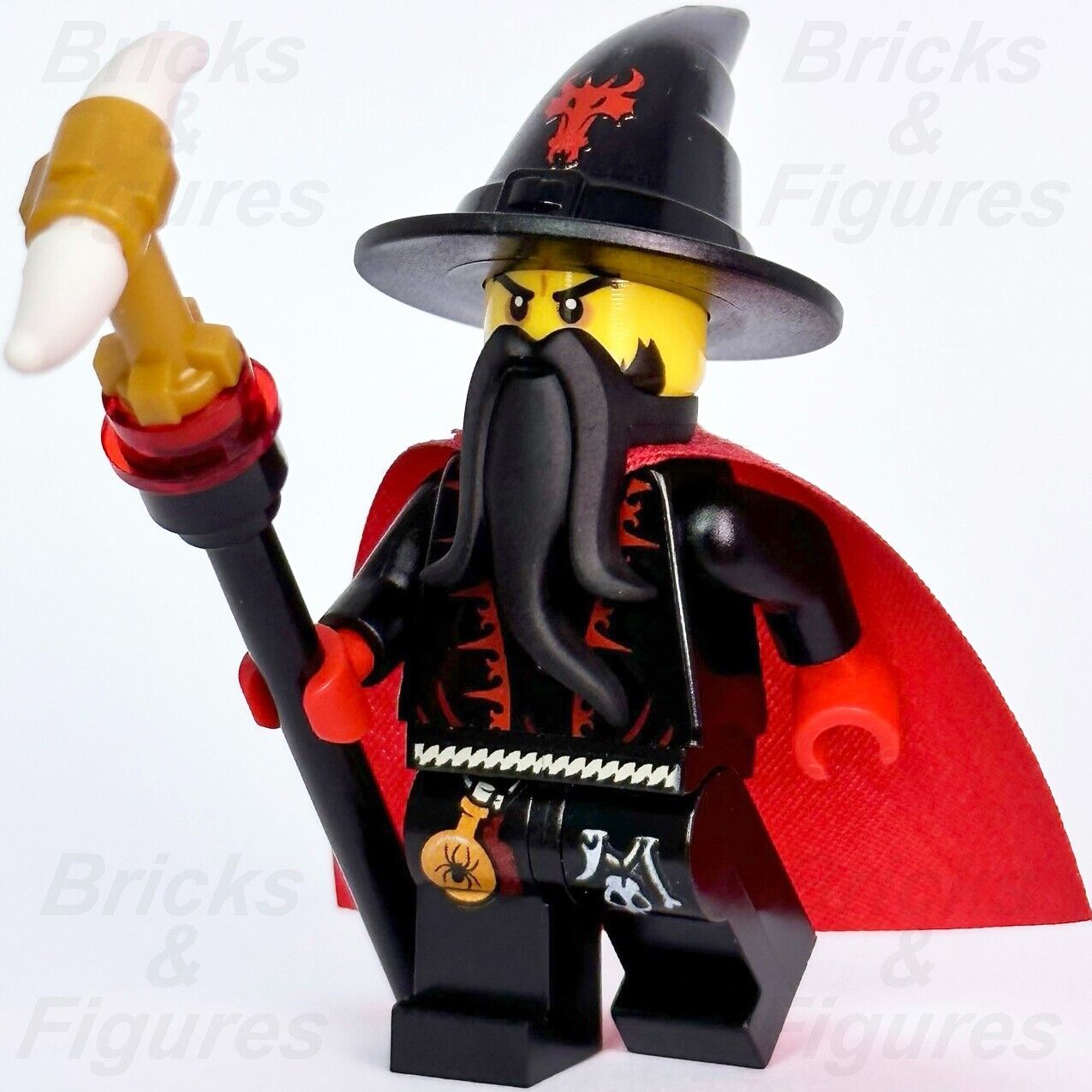 LEGO Dragon Wizard Minifigure Castle Dragon Knights 70403 w/ Staff cas534 New - Bricks & Figures