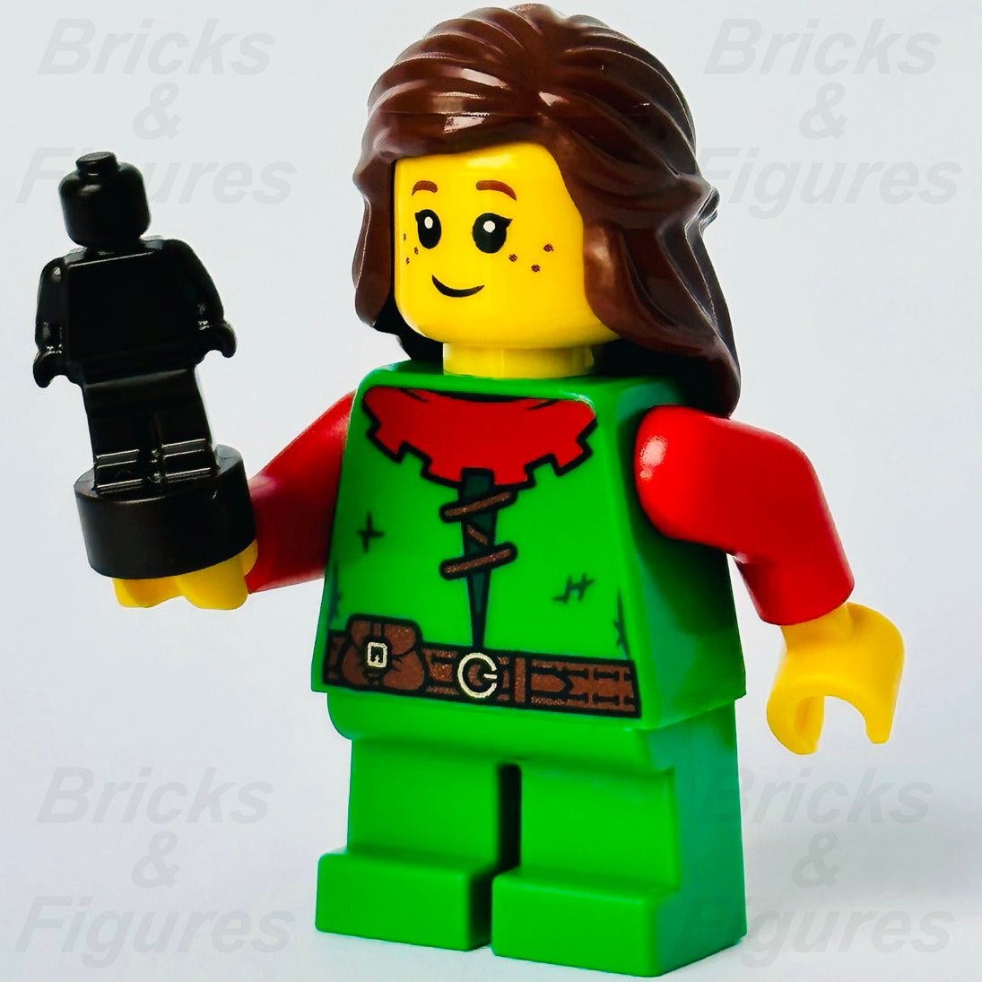 LEGO Forest Girl Castle Forestmen Minifigure with Statuette 10305 cas573 New - Bricks & Figures