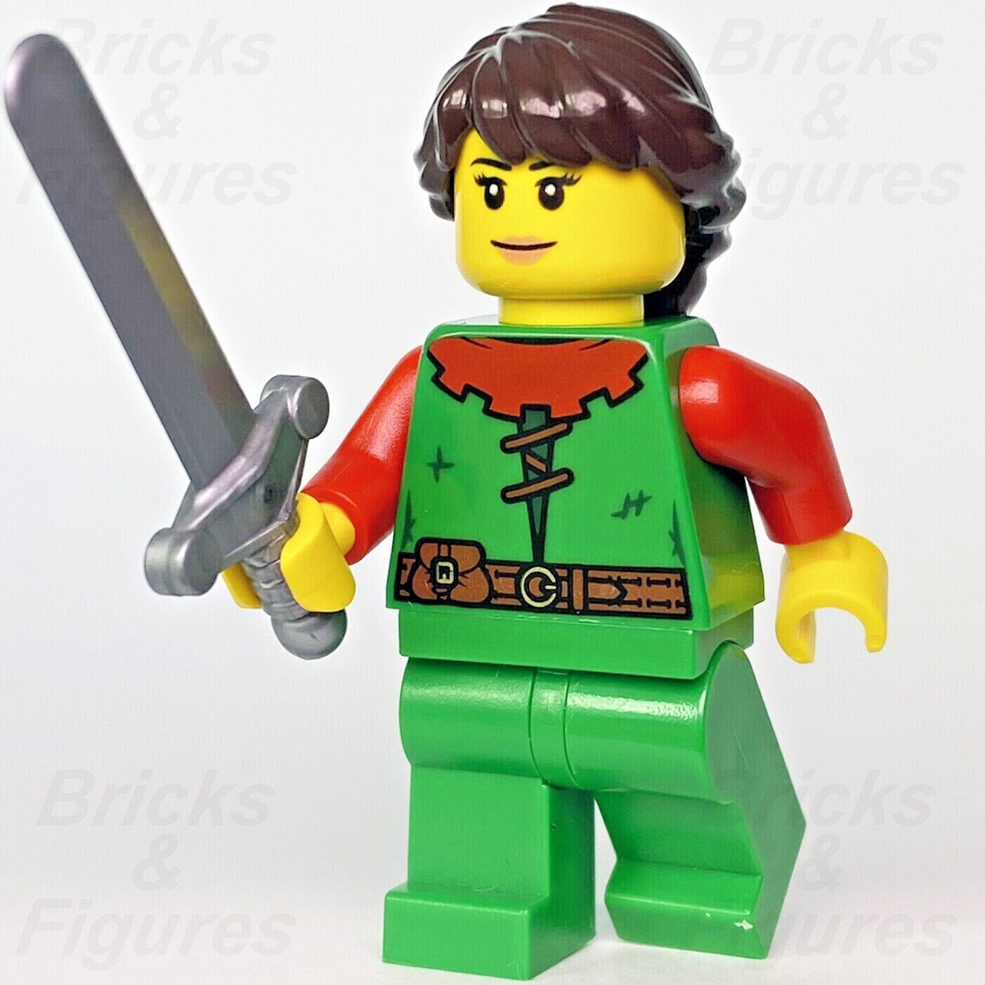 LEGO Forestwoman Castle Forestmen Minifigure with Short Sword 40567 cas558 New - Bricks & Figures