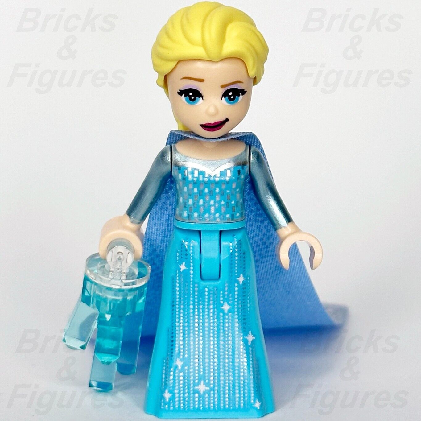 LEGO Frozen Elsa Minifigure with Long Glitter Cape Disney Princess 43197 dp136 - Bricks & Figures