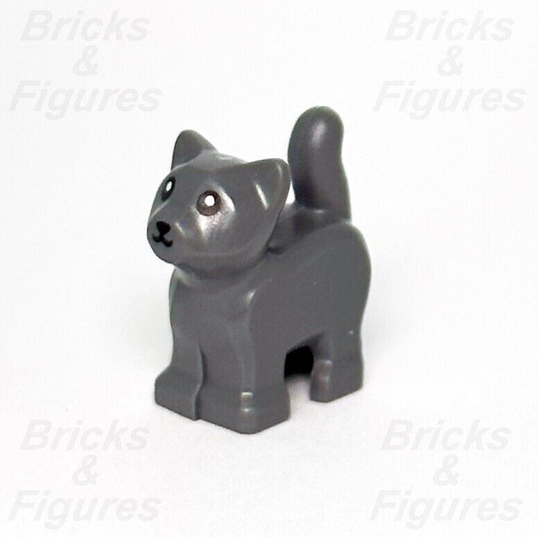 LEGO Kitten Dark Grey Minifigure Baby Cat Animal Town City Part 60352 60320 New - Bricks & Figures