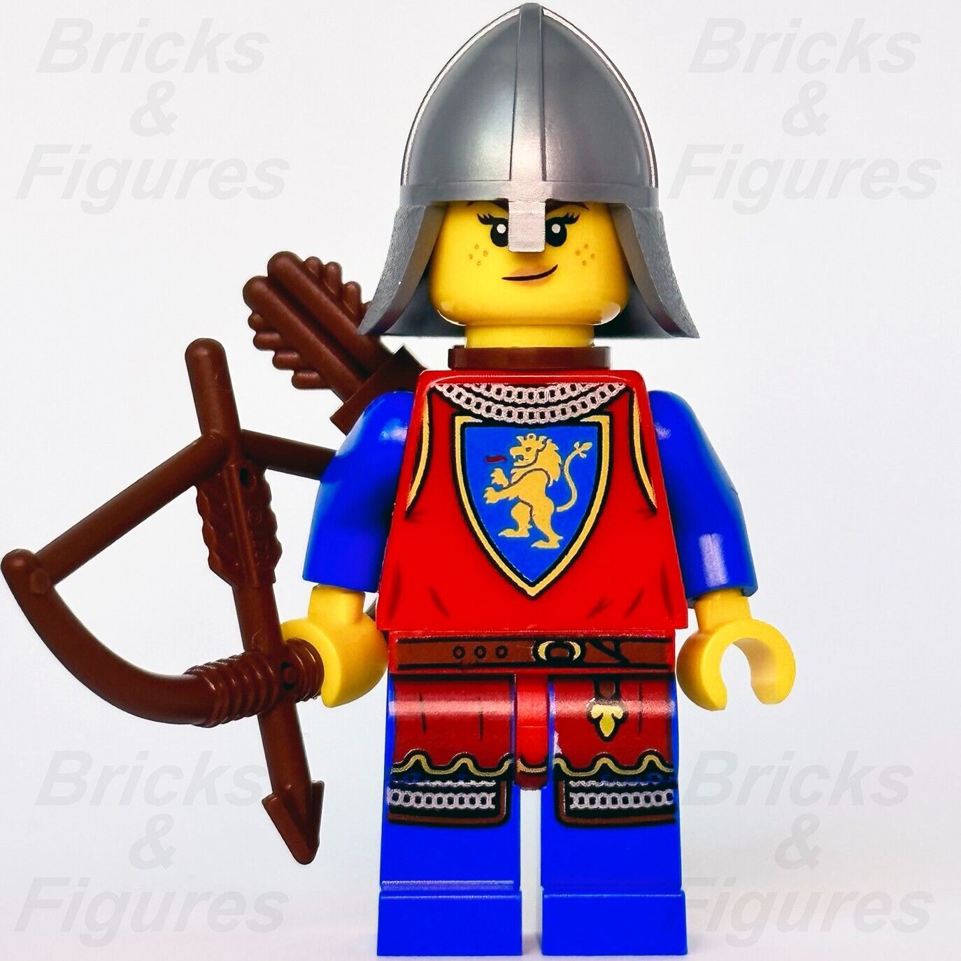 LEGO Lion Knight Archer Female Castle Minifigure Lion Knights Bow 10305 cas564 - Bricks & Figures