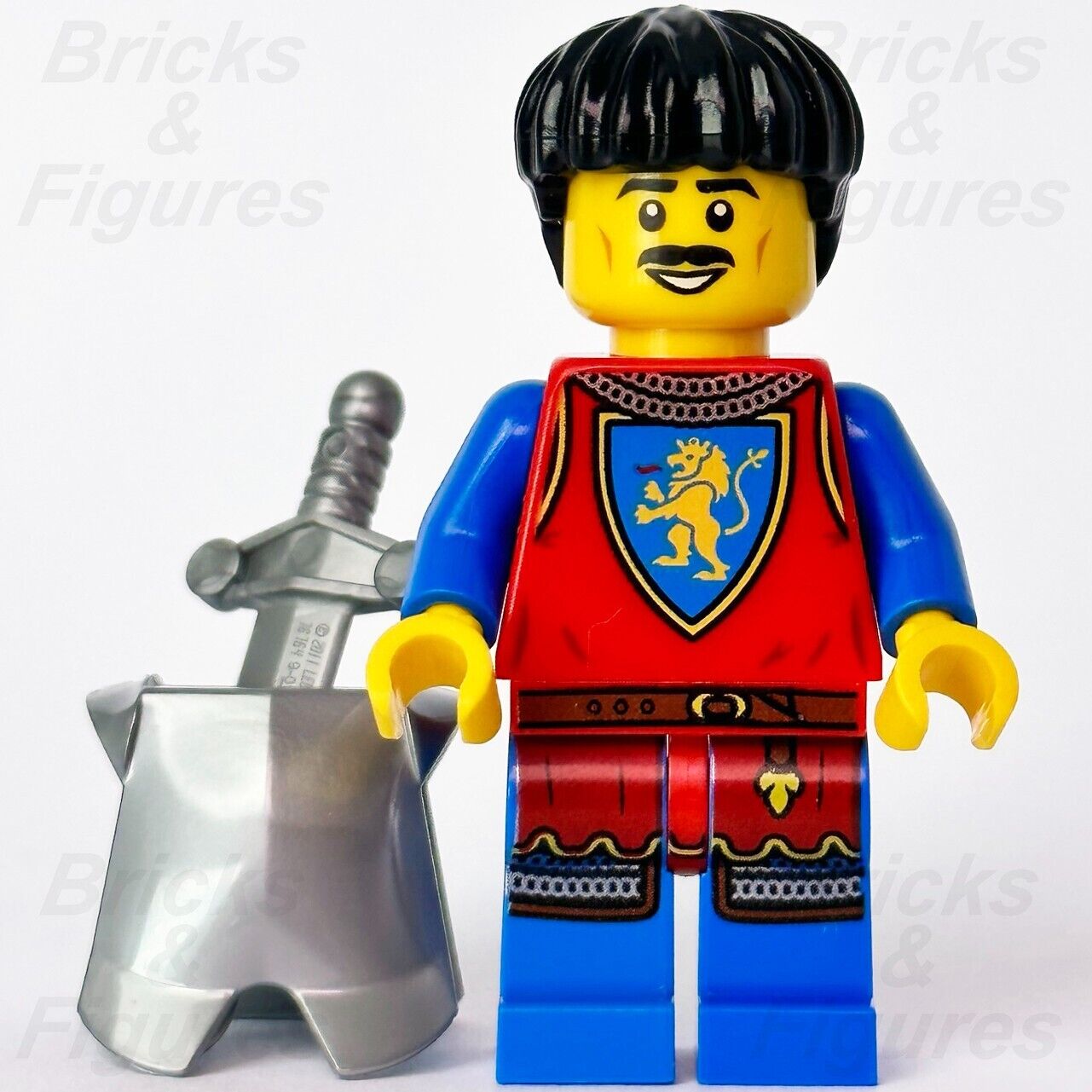 LEGO Lion Knight Castle Minifigure Lion Knights Armour Sword Male 10305 cas566 - Bricks & Figures