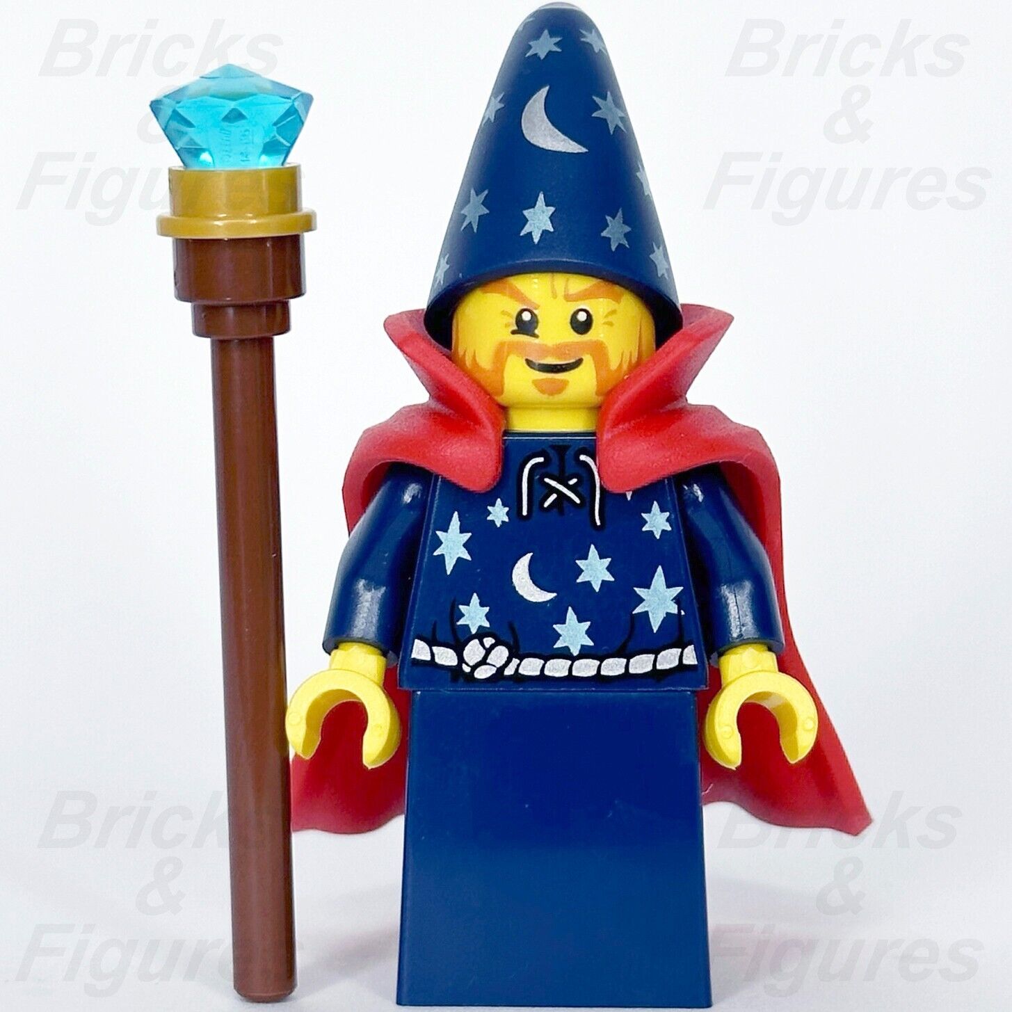 LEGO Magic Wizard Castle Minifigure with Staff & Red Cape Genuine LEGO - Bricks & Figures