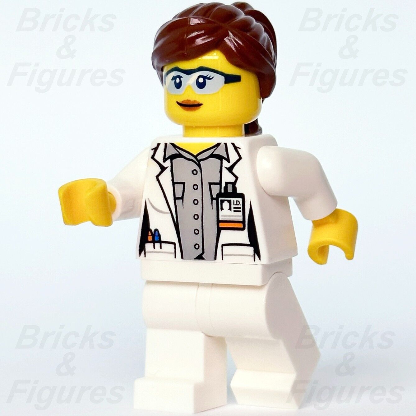 LEGO Town City Scientist Space Port Minifigure Female Blue Goggle 60350 cty1011 - Bricks & Figures