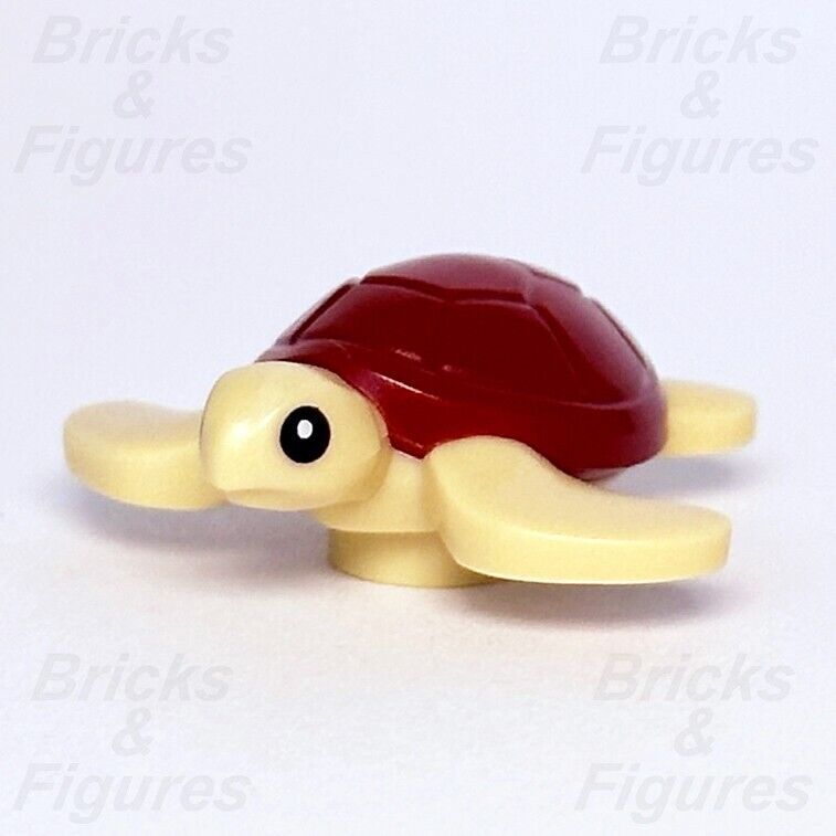 LEGO Town City Sea Turtle Tan with Dark Red Shell Animal Part Recreation 60328 - Bricks & Figures