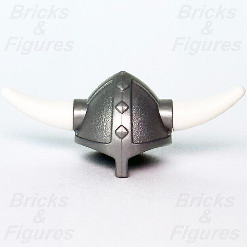 LEGO Viking Helmet Flat Silver w/ White Horns Minifigure Part Creator