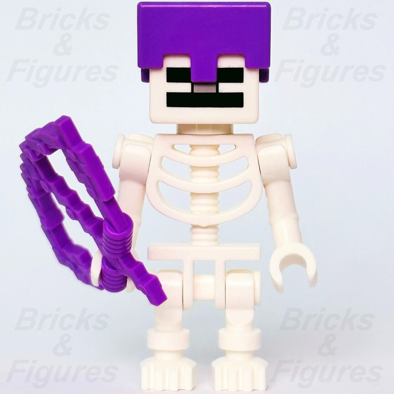 Minecraft LEGO Skeleton with Purple Helmet & Bow Minifigure 21171 21189 min065 - Bricks & Figures