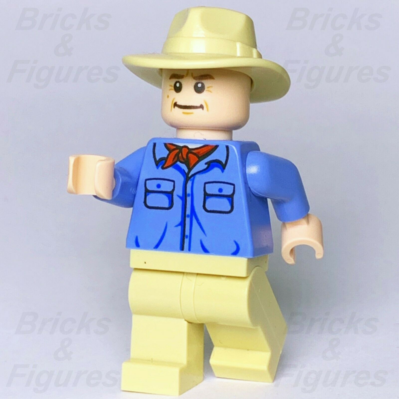 New Jurassic World LEGO Alan Grant Velociraptor Chase Minifigure 75932 Genuine - Bricks & Figures