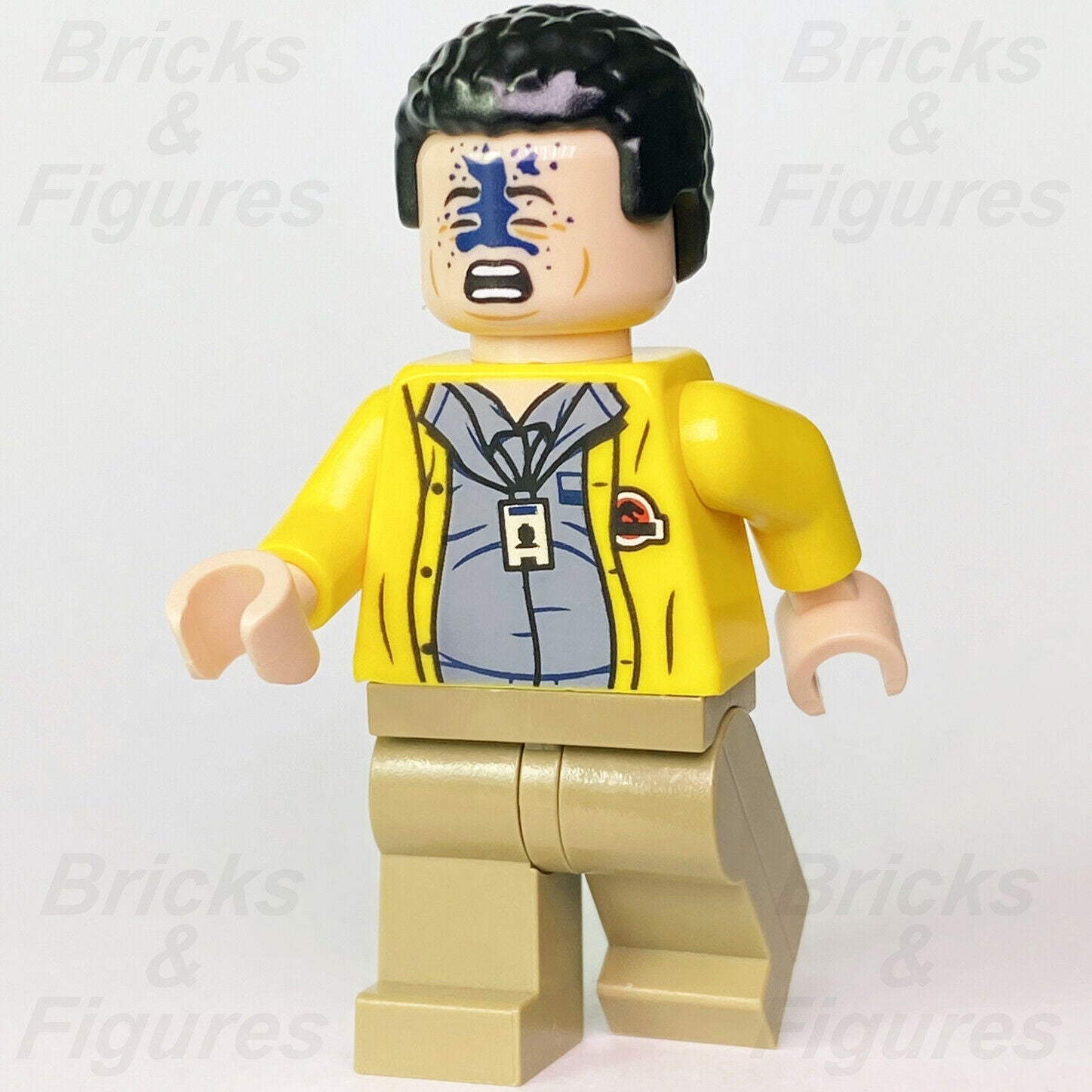 New Jurassic World LEGO Dennis Nedry Jurassic Park Hoody Minifigure 75936 jw059 - Bricks & Figures