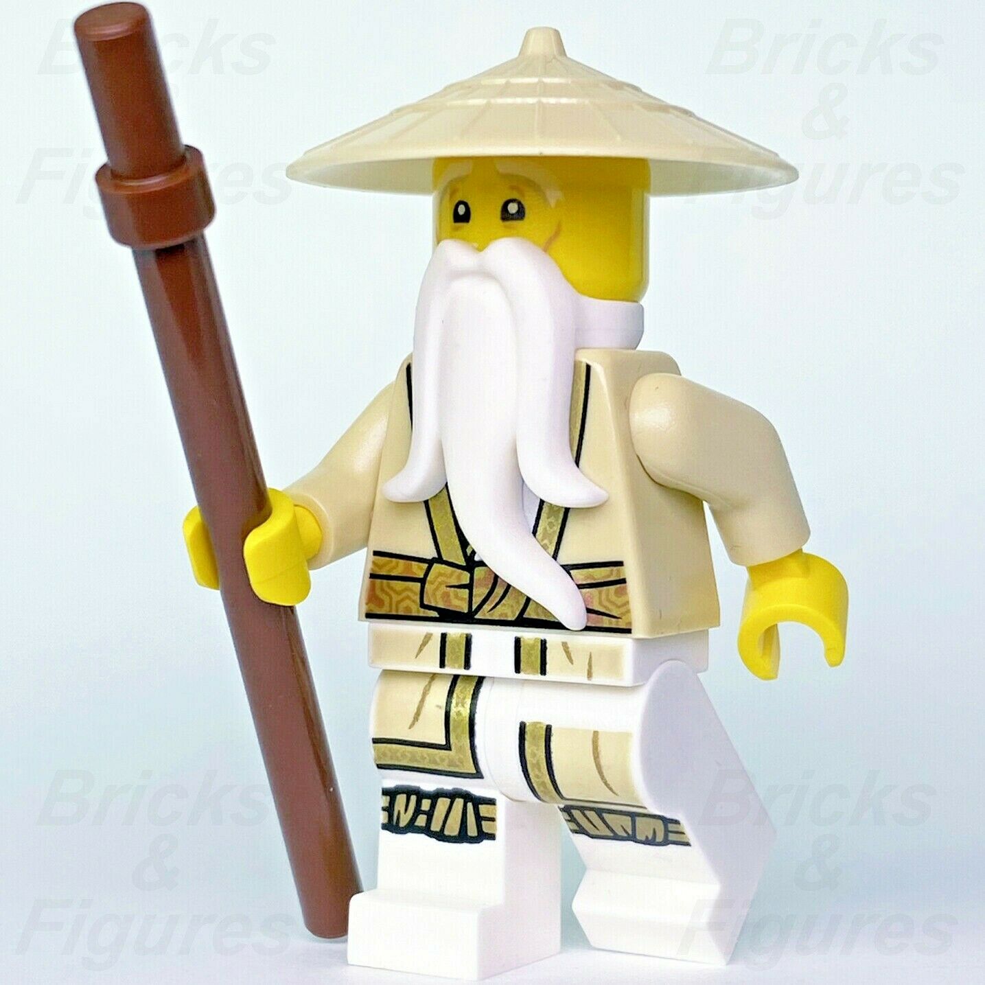 New Ninjago LEGO Master Sensei Wu with Staff Ninja Core Minifigure 71767 njo741 - Bricks & Figures