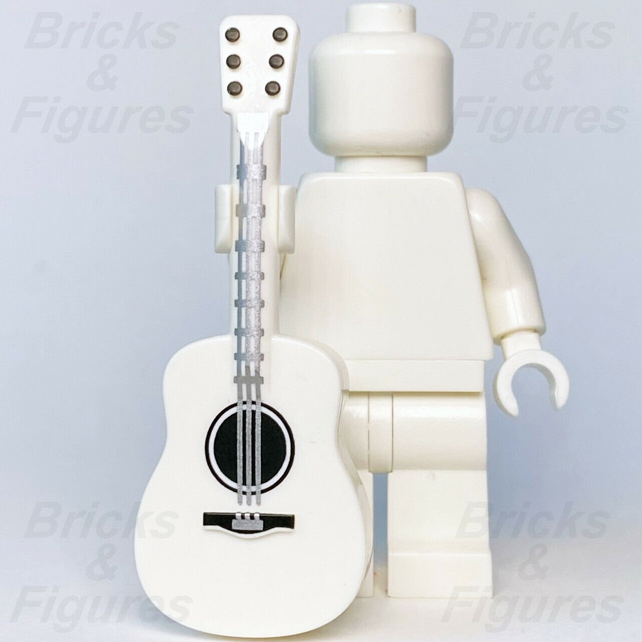 New Ninjago LEGO White Acoustic Guitar with Silver Strings Part 71735 21317 - Bricks & Figures