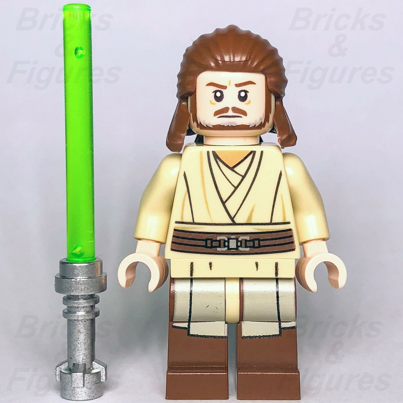New Star Wars LEGO Qui-gon Jinn Jedi Master Phantom Menace Minifigure 75169 - Bricks & Figures