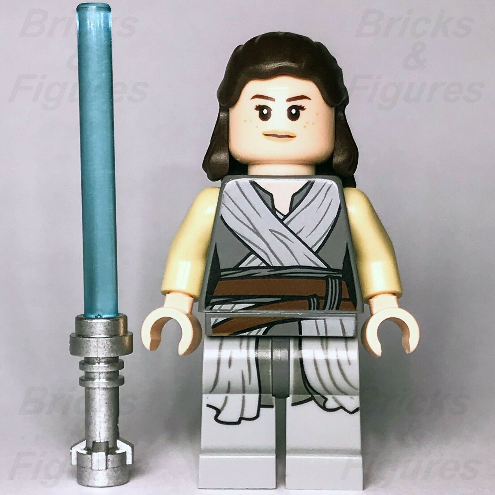 New Star Wars LEGO Rey Grey Robe The Last Jedi Padawan Minifigure 75189 75216 - Bricks & Figures