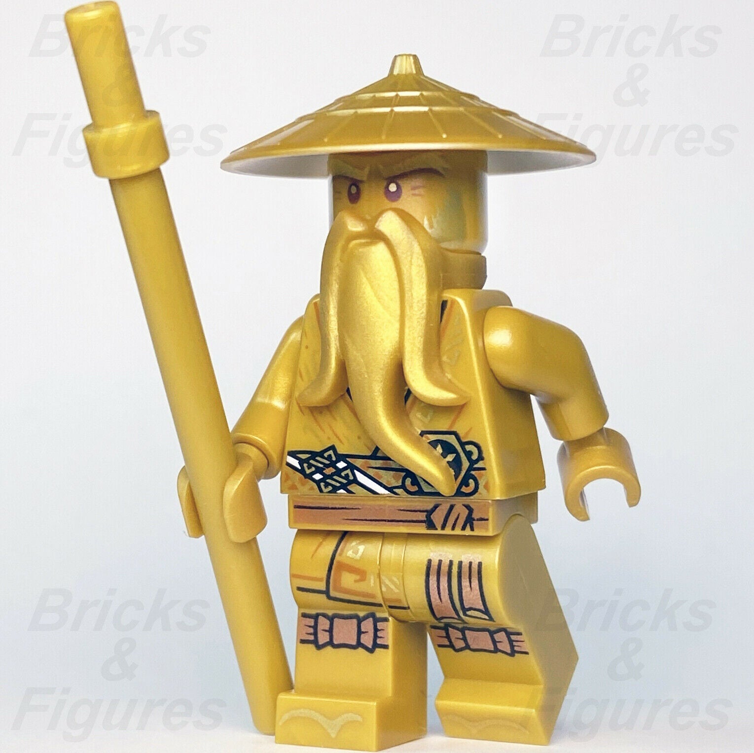 Ninjago LEGO Master Sensei Wu Gold Robe Legacy Golden Minifigure 71741 Rare - Bricks & Figures