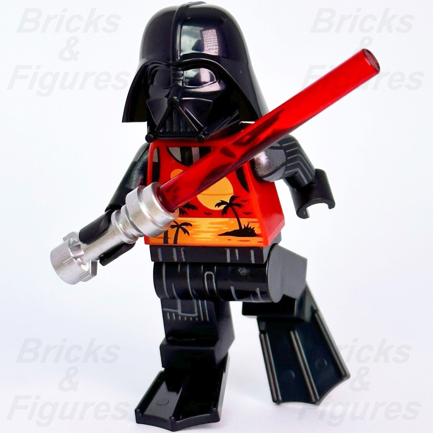 Star Wars LEGO Darth Vader Summer Outfit Minifigure w/ Lightsaber 75340 sw1239 - Bricks & Figures