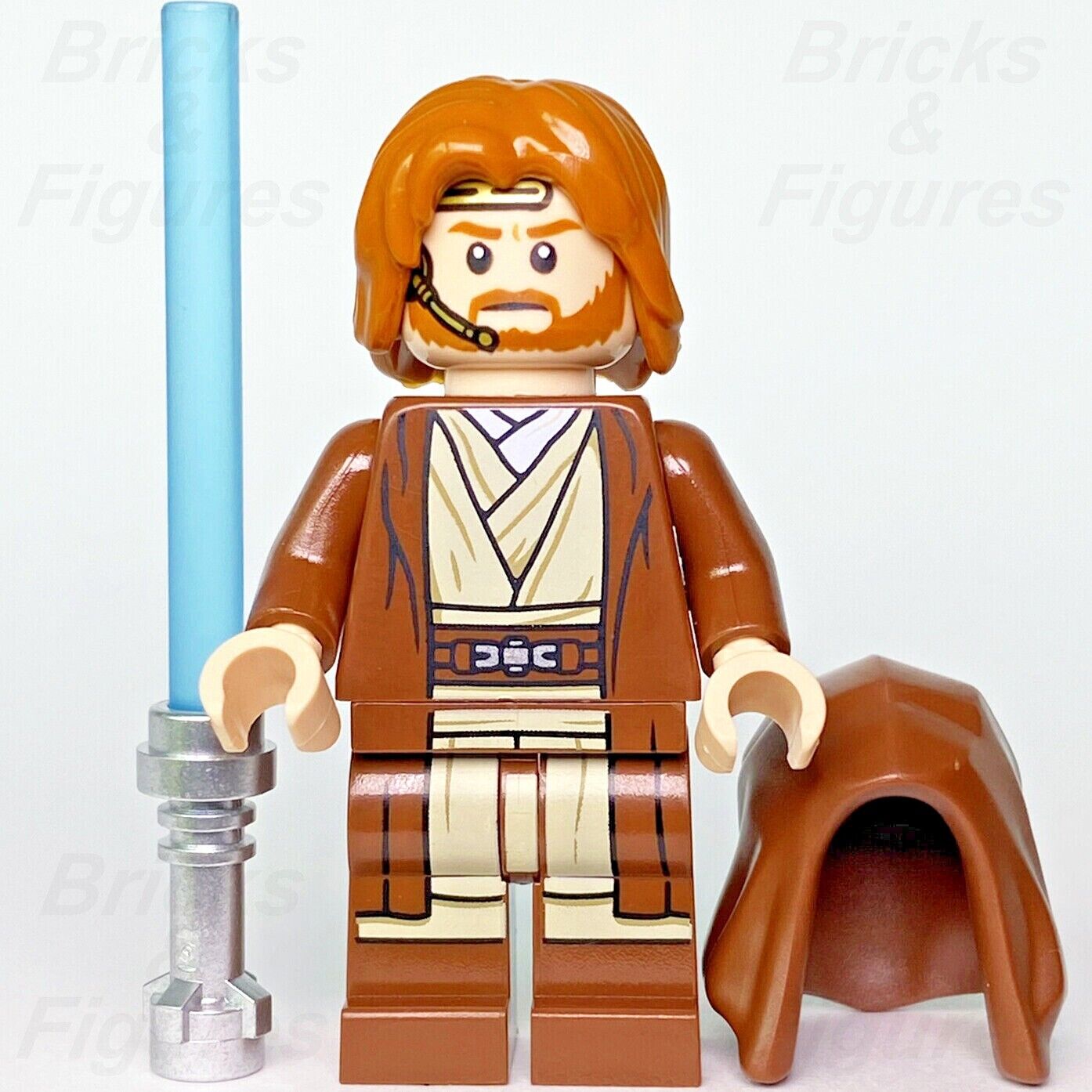 Star Wars LEGO Obi-Wan Kenobi & Hood Jedi Knight Minifigure 75333 sw1220 New - Bricks & Figures