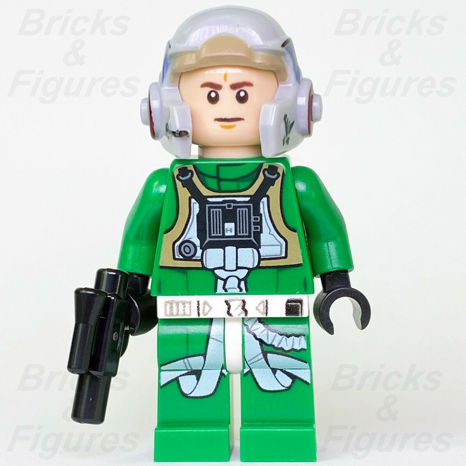 Star Wars LEGO Rebel A-Wing Pilot with Green Jumpsuit Minifigure 75175 75247 - Bricks & Figures