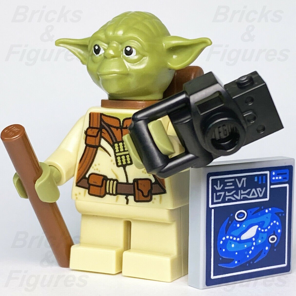 Star Wars LEGO Yoda with Backpack Galaxy Map Camera Jedi Master Minifigure Book - Bricks & Figures