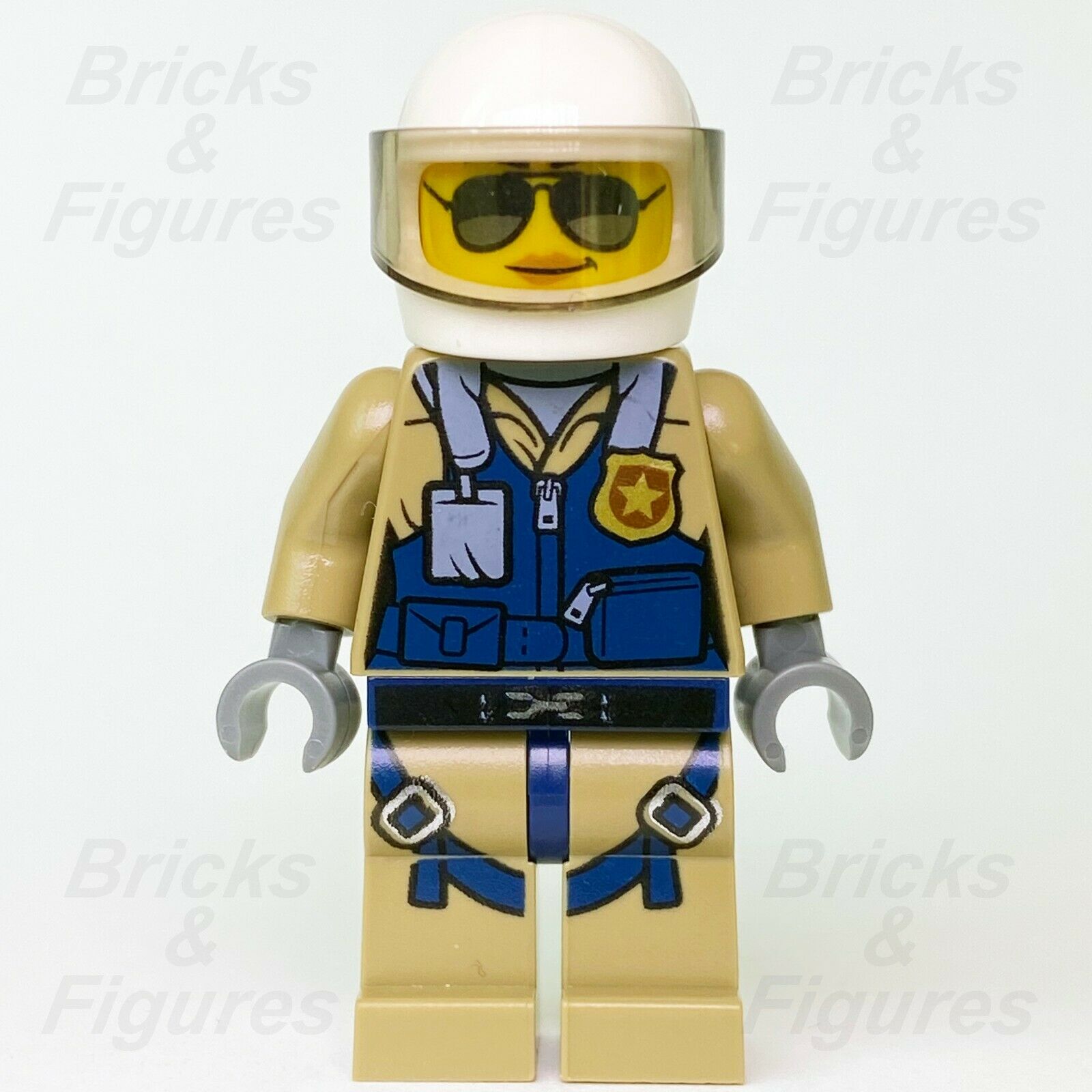 Town City LEGO Mountain Police Officer Female Pilot Minifigure 60174 60175 - Bricks & Figures