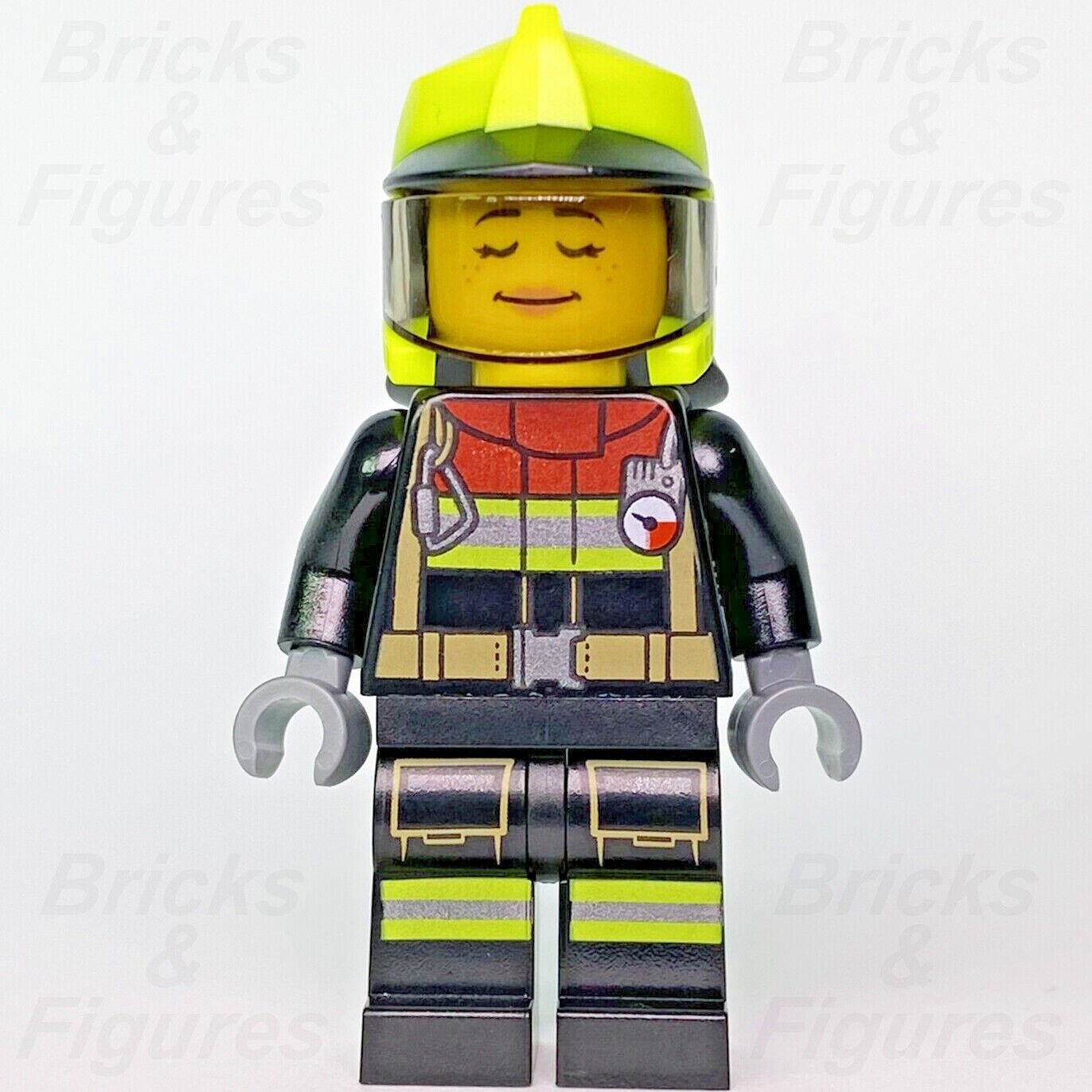 Town City LEGO Sarah Feldman Firewoman Firefighter Fire Minifigure 60321 New - Bricks & Figures
